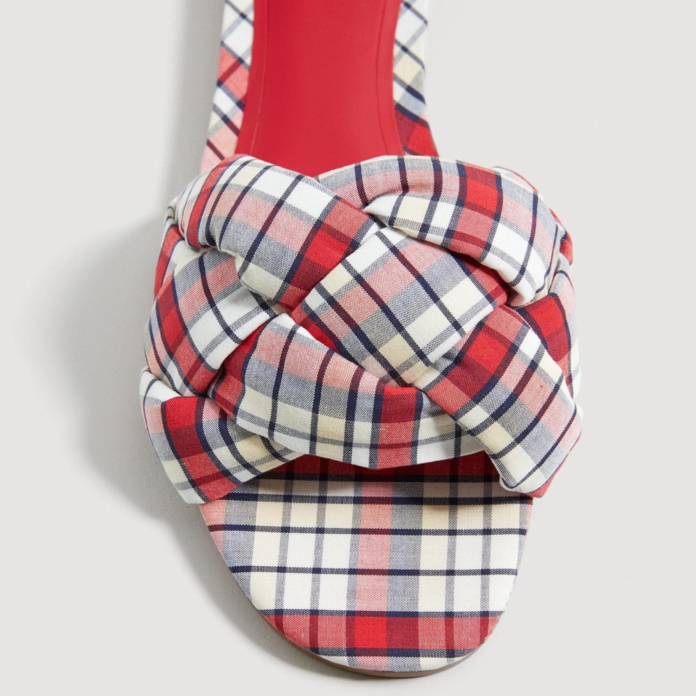 Mango Reid checkered slide sandals